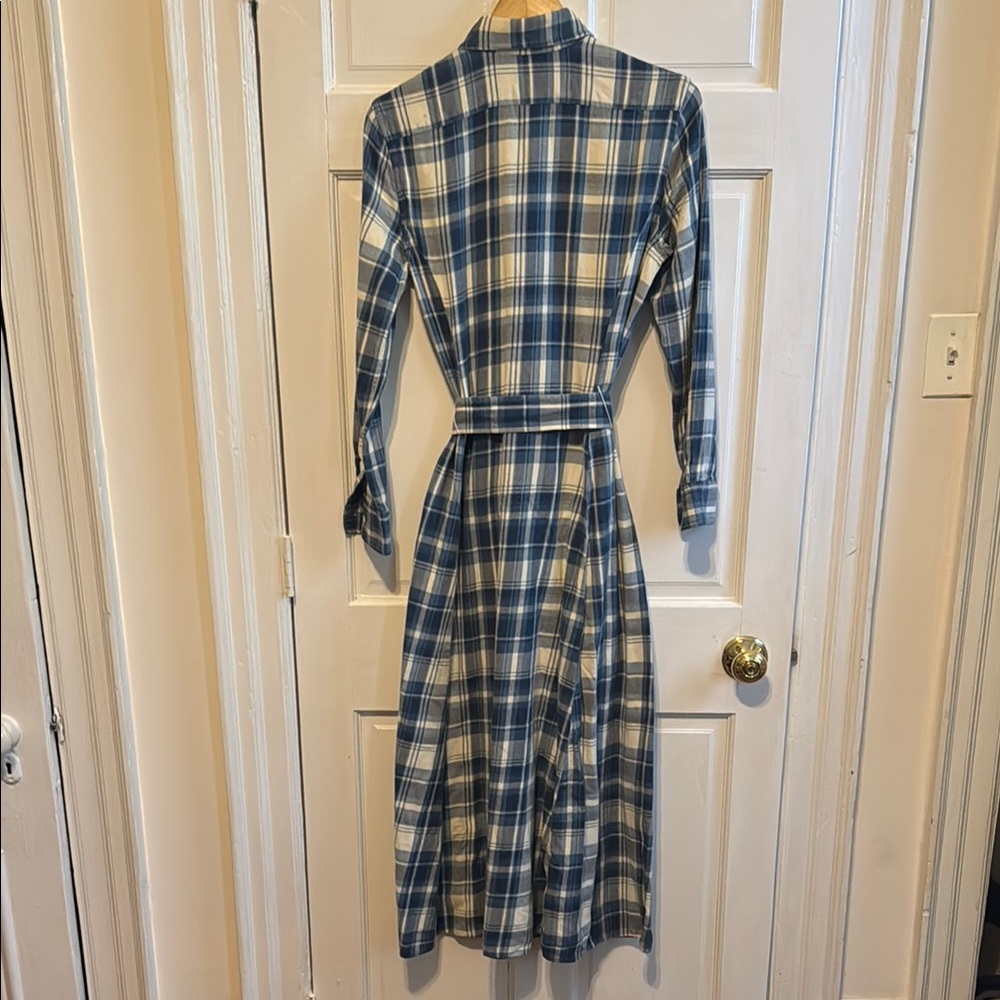 Polo Ralph Lauren Blue Plaid Long Sleeve Dress - Picture 4 of 6